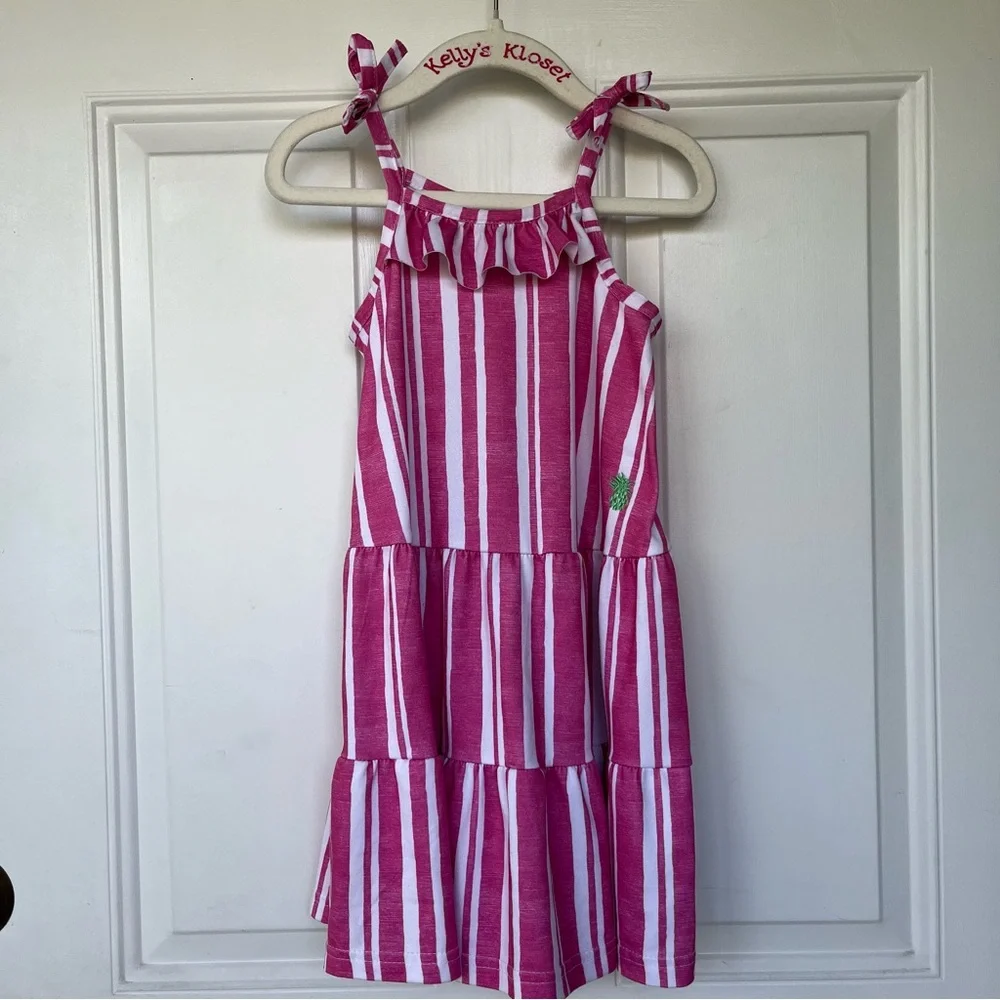 •Tommy Bahama• Girls Pink Stripe Tiered Sundress - Size 3T